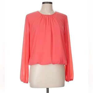 Tommy Hilfiger Coral Long Sleeve Blouse Women's Top size M